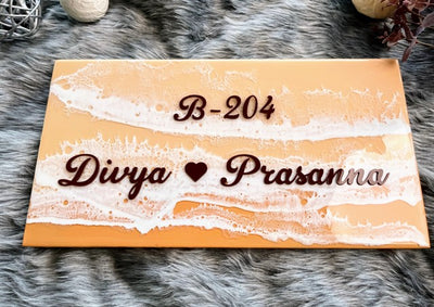 Resin Coated Wooden Nameplate - Rectangle - JB396W