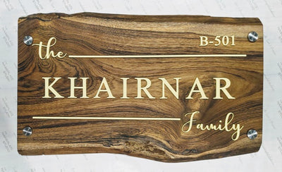Teak- Wood Nameplate - JB398WT